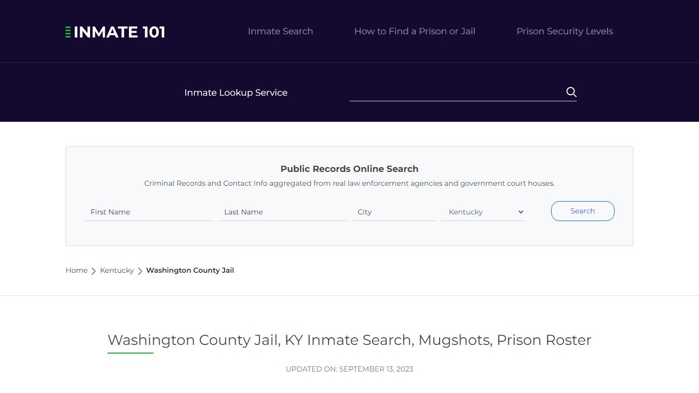 Washington County Jail, KY Inmate Search, Mugshots, Prison Roster